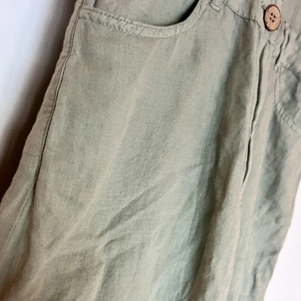ZARA Green Khaki Linen Blend Short Sleeve Jumpsuit  SIZE S 8200/708/506 - Picture 7 of 9
